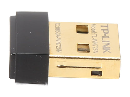 TP-LINK TL-WN725N Nano Wireless N150 Adapter, 150Mbps, IEEE 802.11b/g/n, WEP, WPA / WPA2, Plug & Play in Windows 10 (32 bit & 64 bit)