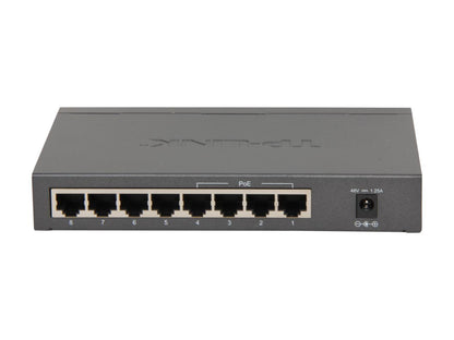 TP-Link 8 Port Poe Gigabit Switch | 4 Port Poe 55W | 802.3AF Compliant | Shielded Ports | Traffic Optimization | Plug and Play | Sturdy Metal (TL-SG1008P), Black