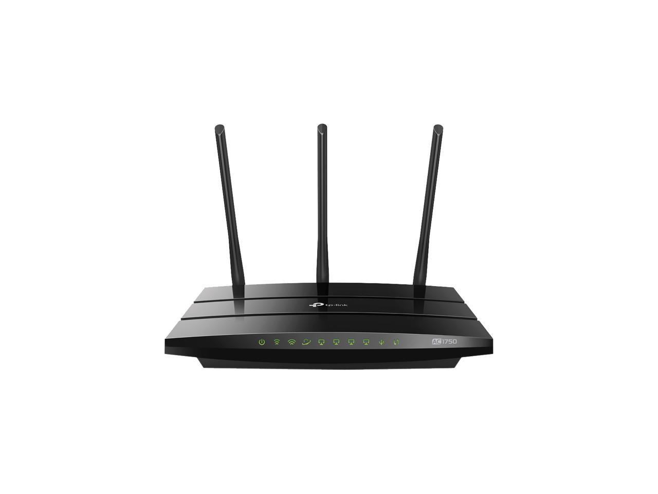 TP-LINK Archer C7 Wireless AC1750 Dual Band Gigabit Router, 450 Mbps on 2.4 GHz + 1300 Mbps on 5 GHz, 1 USB Port, IPv6, Guest Network