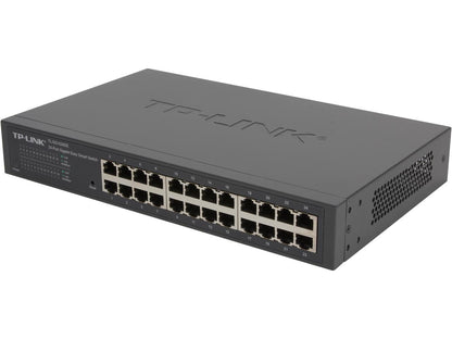 TP-Link 24 Port Gigabit Switch | Easy Smart Managed | Plug & Play | Lifetime Protection | Desktop/Rackmount | Sturdy Metal w/ Shielded Ports | Support QoS, Vlan, IGMP & Link Aggregation (TL-SG1024DE)