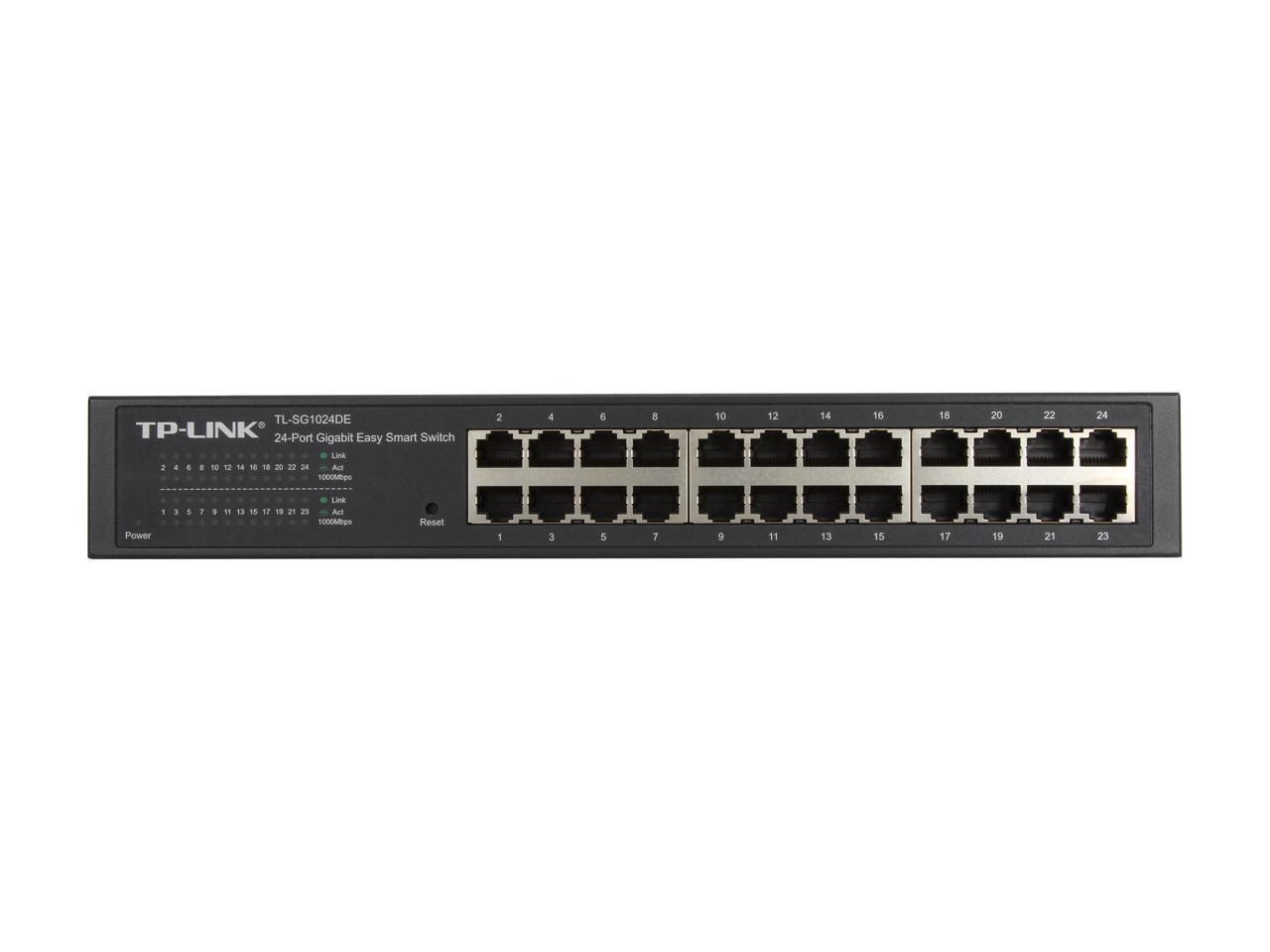 TP-Link 24 Port Gigabit Switch | Easy Smart Managed | Plug & Play | Lifetime Protection | Desktop/Rackmount | Sturdy Metal w/ Shielded Ports | Support QoS, Vlan, IGMP & Link Aggregation (TL-SG1024DE)