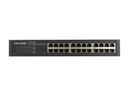TP-Link 24 Port Gigabit Switch | Easy Smart Managed | Plug & Play | Lifetime Protection | Desktop/Rackmount | Sturdy Metal w/ Shielded Ports | Support QoS, Vlan, IGMP & Link Aggregation (TL-SG1024DE)
