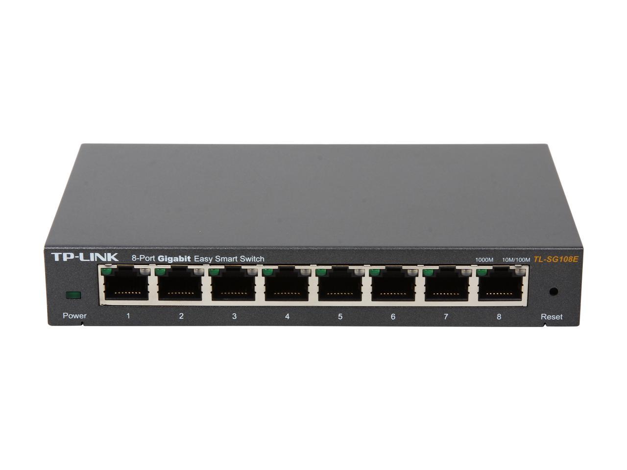 TP-Link 8-Port Gigabit Ethernet Easy Smart Switch | Unmanaged Pro | Plug and Play | Desktop | Sturdy Metal w/Shielded Ports | Limited Lifetime Replacement (TL-SG108E)