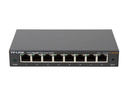 TP-Link 8-Port Gigabit Ethernet Easy Smart Switch | Unmanaged Pro | Plug and Play | Desktop | Sturdy Metal w/Shielded Ports | Limited Lifetime Replacement (TL-SG108E)