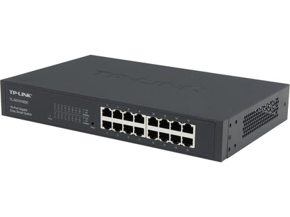 TP-LINK TL-SG1016DE 16-Port Gigabit Easy Smart Switch , 16 10/100/1000 Mbps RJ45 Ports, MTU/Port/Tag-Based VLAN, QoS and IGMP