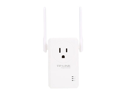 TP-Link TL-WA860RE 300 Mbps Universal Wi-Fi Range Extender / Repeater with Power Outlet Pass-through, Dual External Antennas, Wall Plug Design, One-button Setup, Smart Signal Indicator