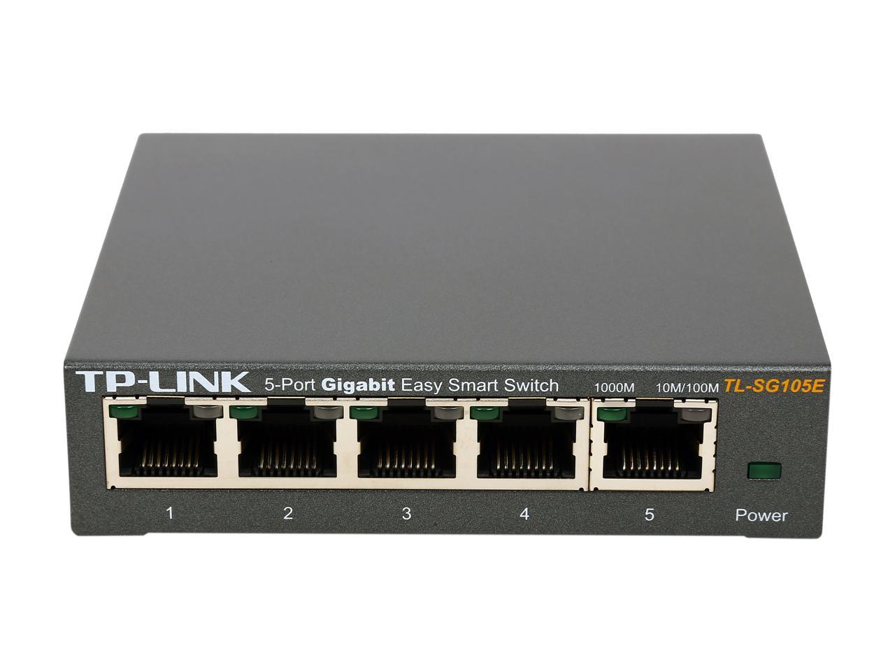 TP-Link 5 Port Gigabit Switch | Easy Smart Managed | Plug & Play | Desktop/Wall-Mount | Sturdy Metal w/ Shielded Ports | Support QoS, Vlan, IGMP and Link Aggregation (TL-SG105E)