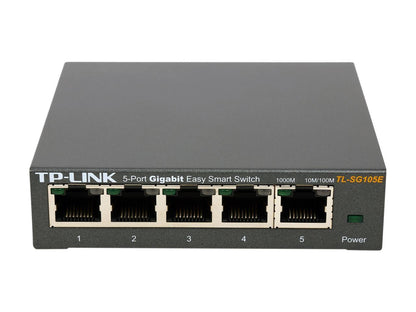 TP-Link 5 Port Gigabit Switch | Easy Smart Managed | Plug & Play | Desktop/Wall-Mount | Sturdy Metal w/ Shielded Ports | Support QoS, Vlan, IGMP and Link Aggregation (TL-SG105E)