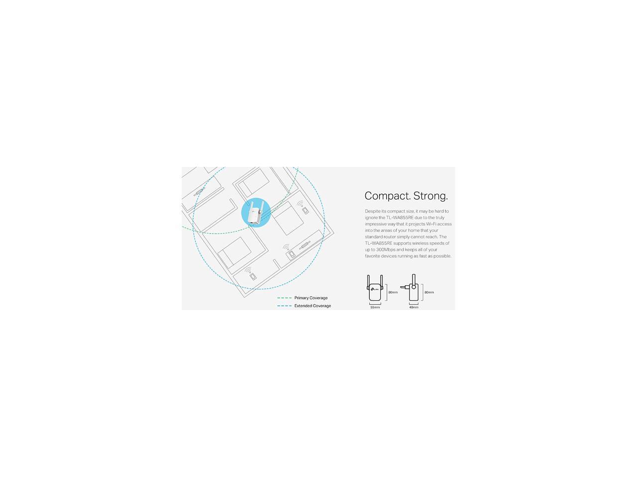 TP-LINK TL-WA855RE N300 Wi-Fi Wall Plug Range Extender / Repeater / Access Point