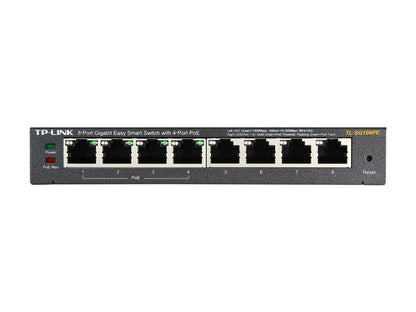 TP-LINK TL-SG108PE 8-Port Gigabit Easy Smart Switch with 4-Port PoE