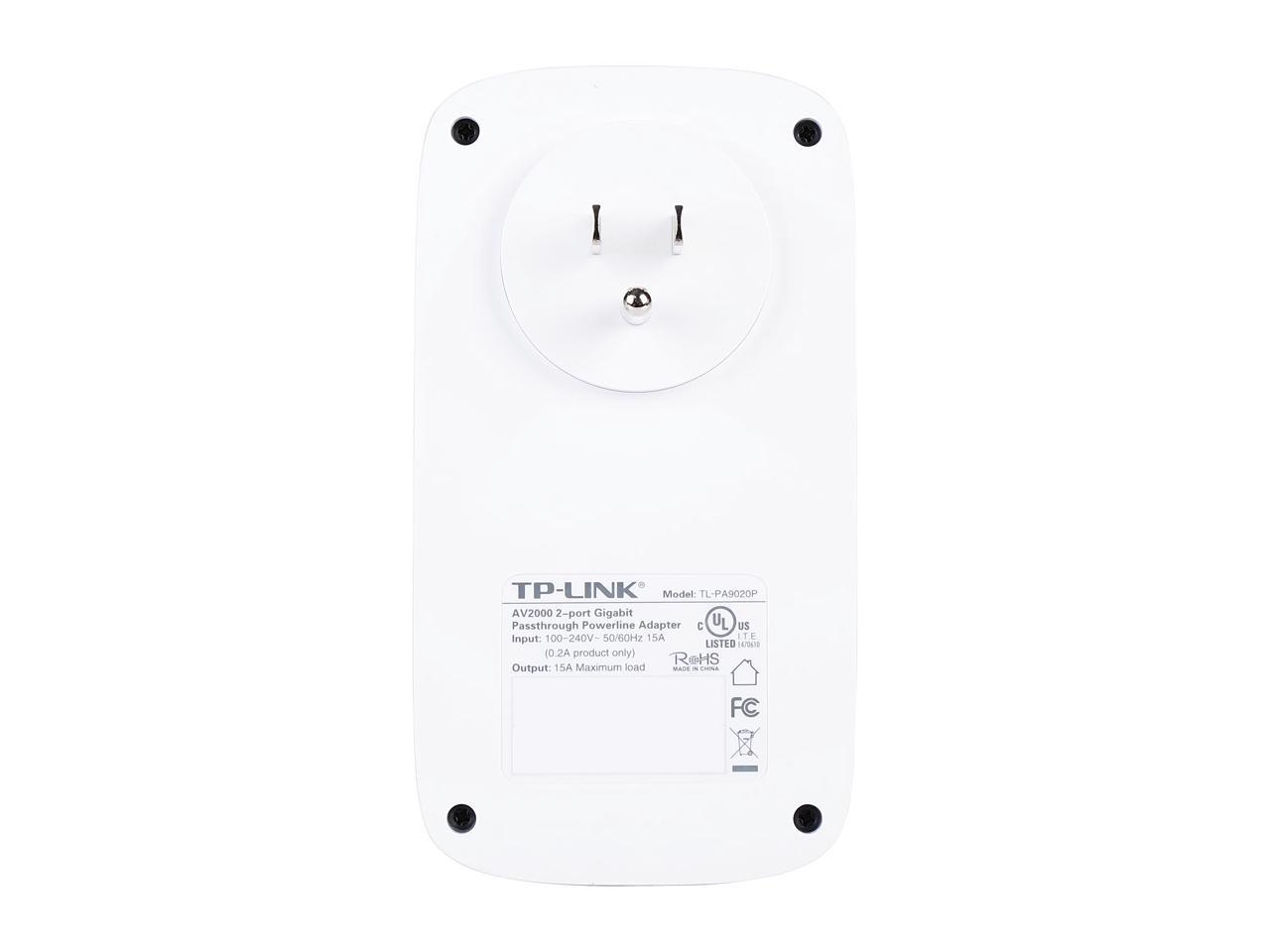 TP-Link Powerline Adapter AV2000 Mbps - Gigabit Port, Ethernet Over Power, Plug&Play, Power Saving, MU-MIMO, Noise Filtering(TL-PA9020P KIT)