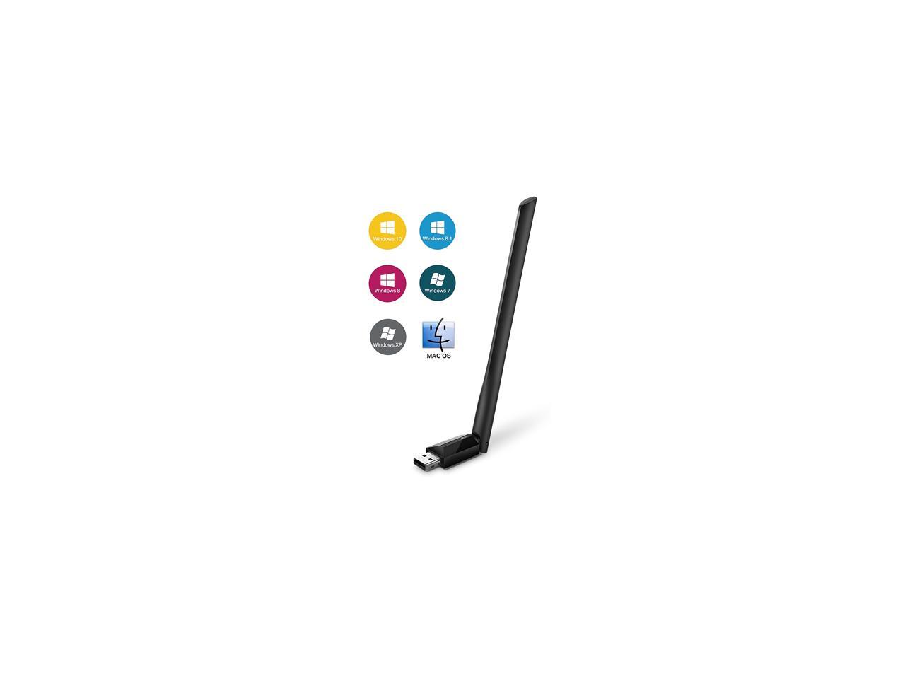 TP-Link ARCHER T2U PLUS AC600 High Gain Wireless Dual Band USB Adapter IEEE 802.11b/g/n 2.4 GHz, IEEE 802.11a/n/ac 5 GHz USB 2.0 600 Mbps (200 Mbps on 2.4 GHz, 433 Mbps on 5 GHz) Wireless Data Rates