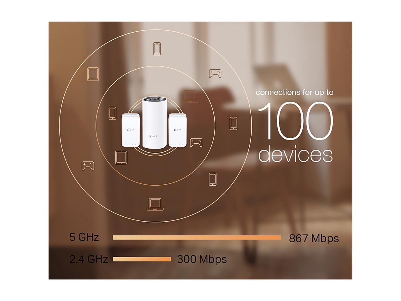 TP-Link Deco Whole Home Mesh WiFi System - Seamless Roaming, Adaptive Routing, Compact Plug-in Design, Up to 4, 500 Sq. ft (Deco M3 3-Pack)