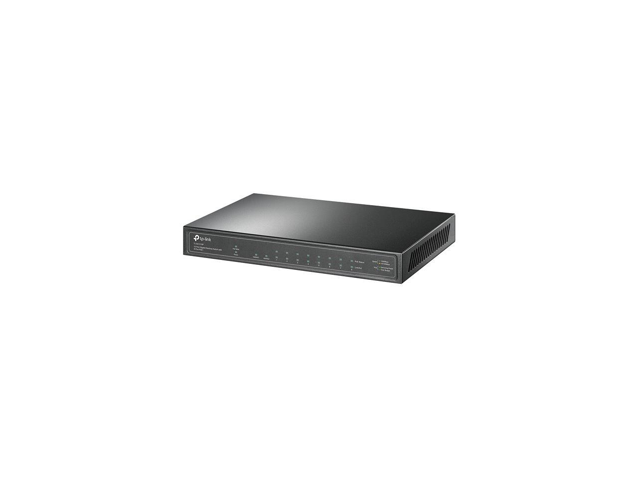 TP-Link 8 Port Gigabit PoE Switch | 8 PoE+ Ports @63W, w/ 1 Gigabit Port and 1 SFP Slot | Desktop | Plug & Play | Support QoS and IGMP (TL-SG1210P)