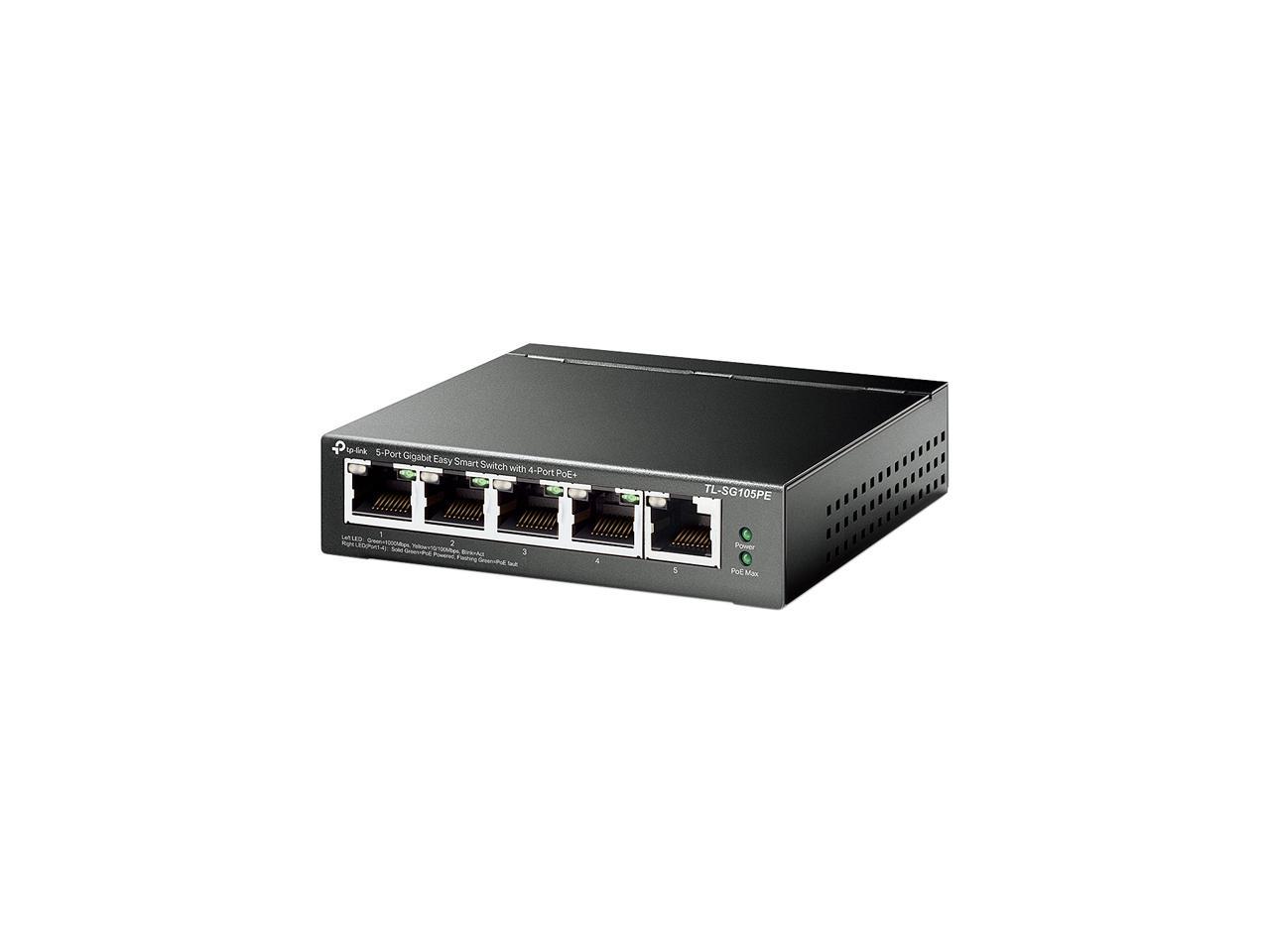 TP-Link TL-SG105PE 5-Port Gigabit Easy Smart Switch with 4-Port PoE+