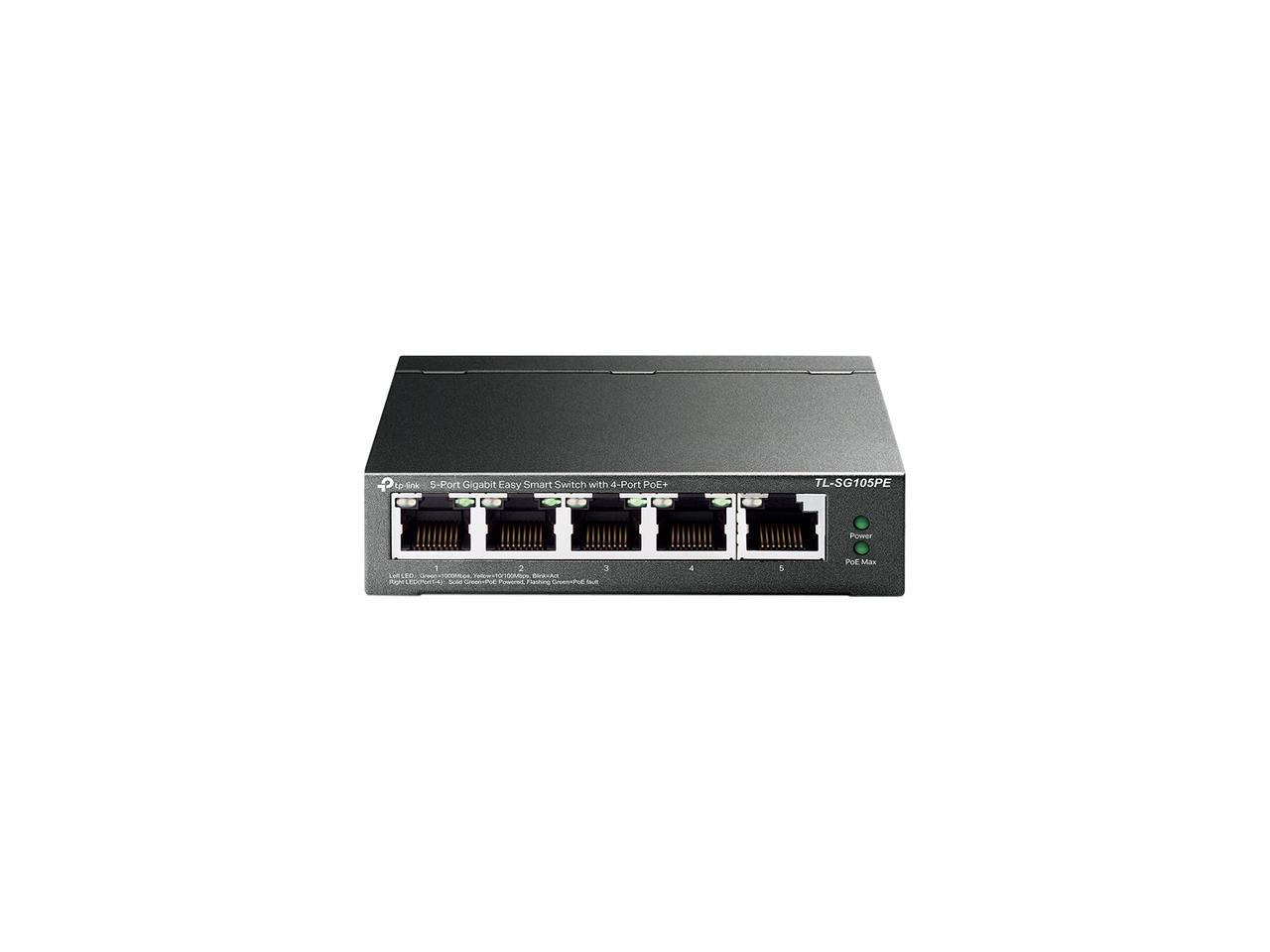 TP-Link TL-SG105PE 5-Port Gigabit Easy Smart Switch with 4-Port PoE+