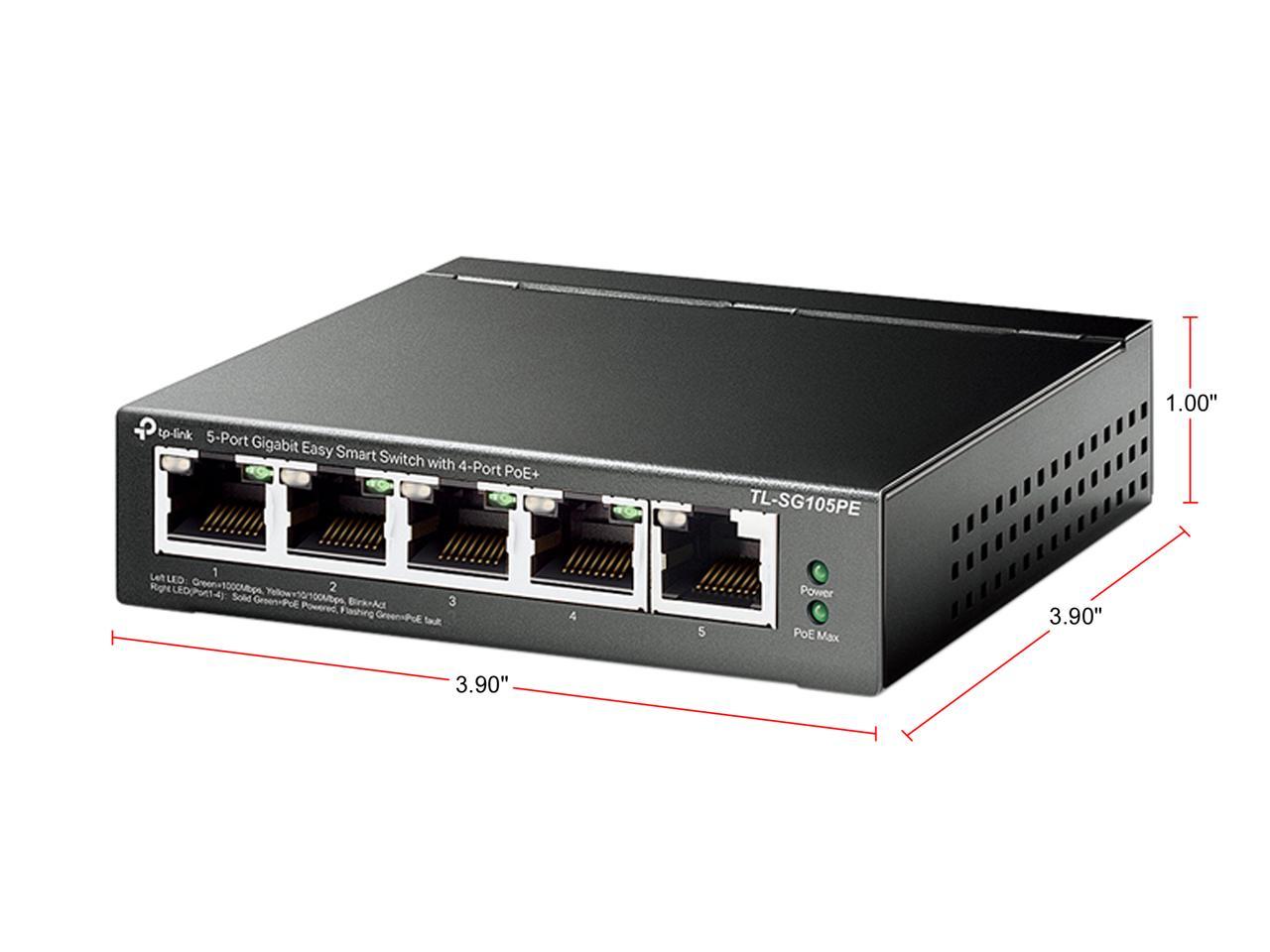 TP-Link TL-SG105PE 5-Port Gigabit Easy Smart Switch with 4-Port PoE+