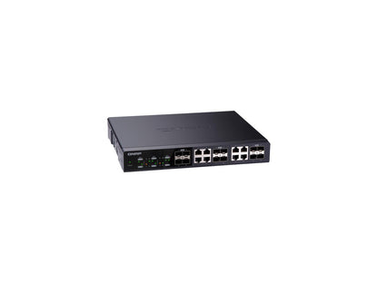 QNAP QSW-1208-8C 12-Port Unmanaged 10 GbE Switch. Twelve 10 GbE SFP+ Ports with Shared Eight 10GBASE-T Ports