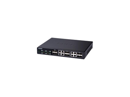 QNAP QSW-1208-8C 12-Port Unmanaged 10 GbE Switch. Twelve 10 GbE SFP+ Ports with Shared Eight 10GBASE-T Ports