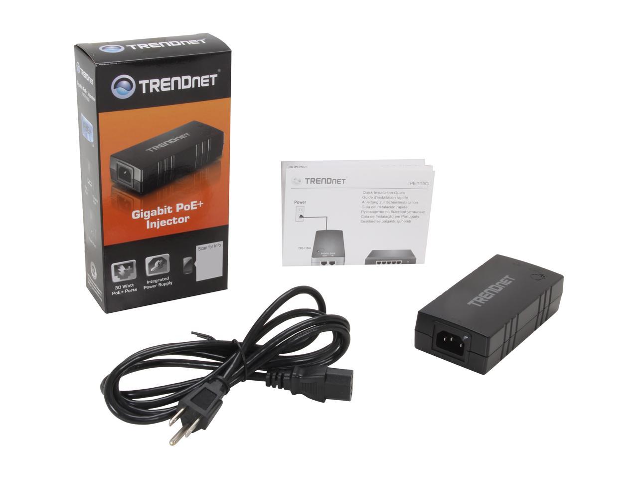 TRENDnet TPE-115GI Gigabit PoE+ Injector