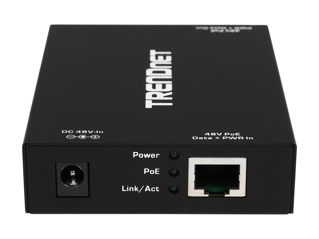 TRENDnet TPE-E100 1-port 10/100/1000Mbps PoE+ / PoE Repeater