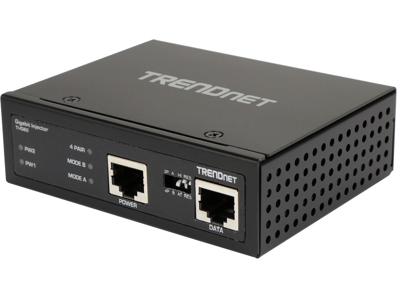 TRENDnet TI-IG60 Hardened Industrial 60 Watt Gigabit PoE+ Injector