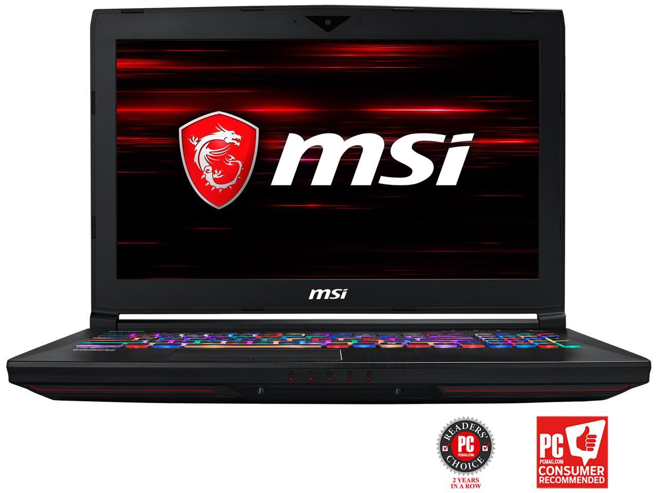 MSI GT63 TITAN-047 15.6" 120 Hz FHD GTX 1070 8 GB VRAM i7-8750H 16 GB Memory 256 GB NVMe SSD 1TB HDD Windows 10 Pro 64-Bit Gaming Laptop
