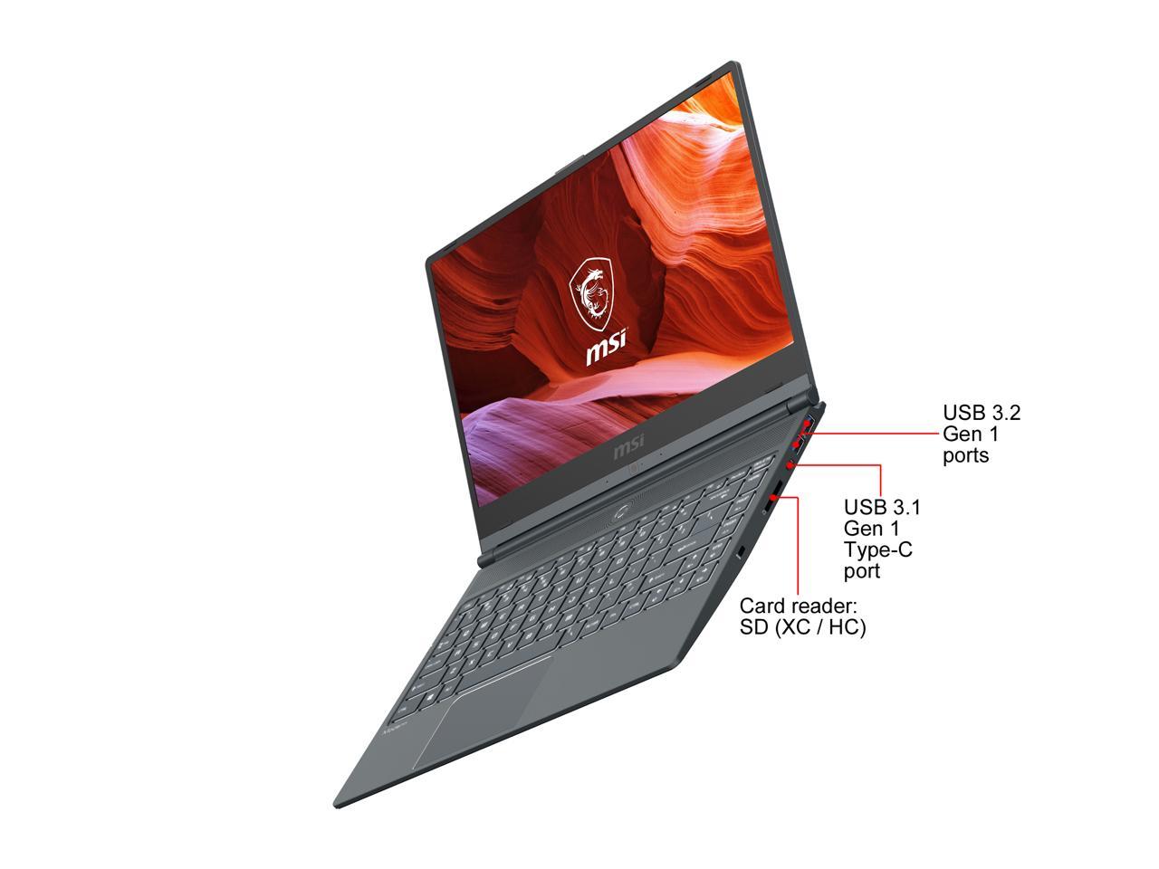 MSI Laptop Modern 14 A10M-460 Intel Core i5 10th Gen 10210U (1.60 GHz) 8 GB Memory 512 GB NVMe SSD 14.0" Windows 10 Home 64-bit