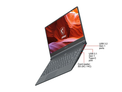 MSI Laptop Modern 14 A10M-460 Intel Core i5 10th Gen 10210U (1.60 GHz) 8 GB Memory 512 GB NVMe SSD 14.0" Windows 10 Home 64-bit