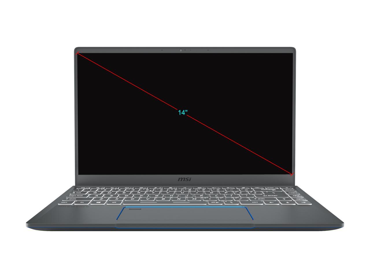 MSI Laptop Prestige 14 A10SC-020 Intel Core i5 10th Gen 10210U (1.60 GHz) 16 GB Memory 512 GB NVMe SSD NVIDIA GeForce GTX 1650 Max-Q 14.0" Windows 10 Pro 64-bit