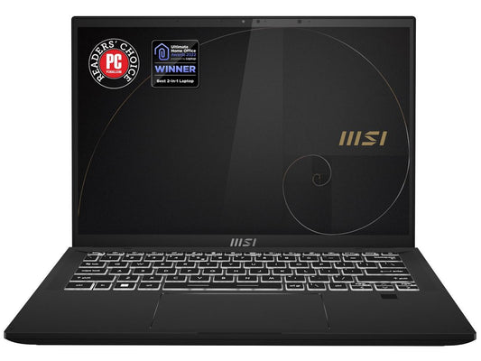 MSI Intel Core i7 12th Gen 1260P (2.10GHz) 16GB Memory 1 TB NVMe SSD Intel Iris Xe Graphics 14" Touchscreen 2880 x 1800 Convertible 2-in-1 Laptop Windows 11 Pro 64-bit Summit E14Flip Evo A12MT-016