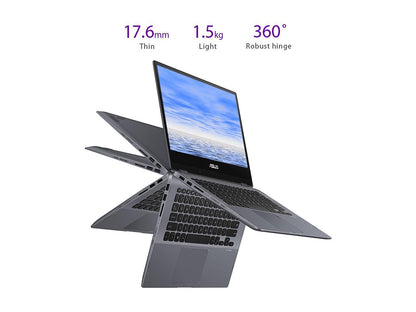 ASUS VivoBook Flip TP412UA-DB51T Intel Core i5 8th Gen 8250U (1.60 GHz) 8 GB Memory 256 GB SSD Intel UHD Graphics 620 14" Touchscreen 1920 x 1080 Convertible 2-in-1 Laptop Windows 10 Home 64-Bit