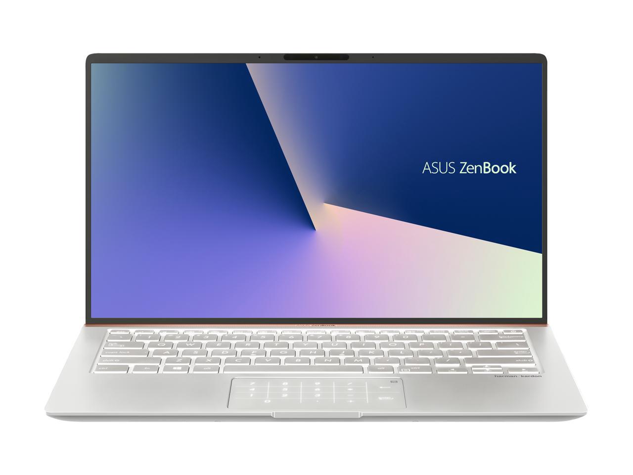 ASUS ZenBook 14 Ultra-Slim Laptop 14" Full HD NanoEdge Bezel, Intel Core i5-8265U (Whiskey Lake), 8 GB RAM, 256 GB PCIe SSD, Backlit KB, NumberPad, Windows 10 Pro - UX433FA-XH54, Icicle Silver