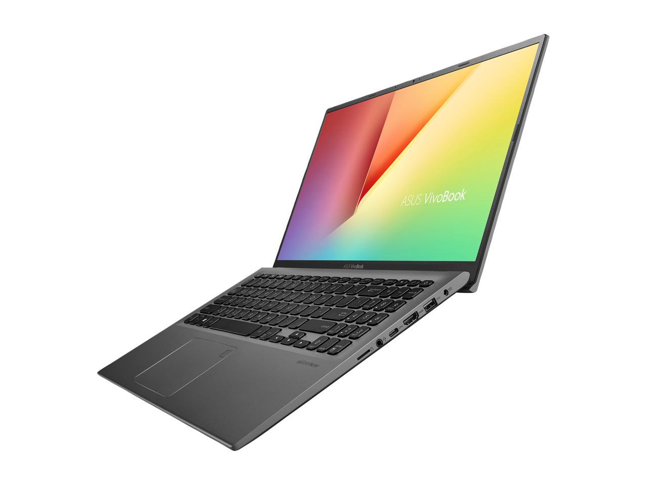 ASUS VivoBook F512 Thin & Light Laptop, 15.6" FHD NanoEdge WideView, AMD R5-3500U, 8 GB DDR4, 128 GB SSD + 1 TB HDD, Backlit KB, Fingerprint, Windows 10, Slate Grey, F512DA-EB55