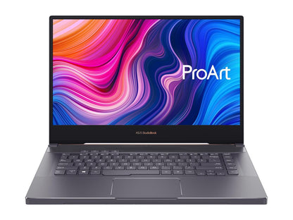 ASUS ProArt StudioBook 15 Mobile Workstation Laptop, 15.6" UHD NanoEdge Bezel, Intel Core i7-9750H, 32 GB DDR4, 512GB+512GB RAID-0 SSD, NVIDIA GeForce RTX 2060, Windows 10 Pro, H500GV-XS76, Star Grey