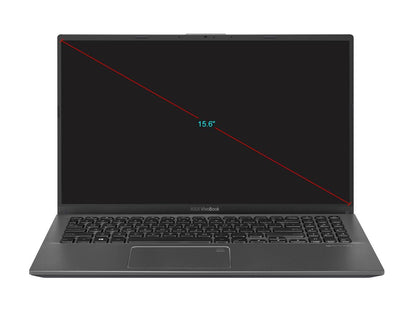 ASUS VivoBook 15 Thin and Light Laptop, 15.6" FHD Display, Intel i5-1035G1 CPU, 8 GB RAM, 256 GB SSD + 1 TB HDD, Backlit Keyboard, Fingerprint, Windows 10, Slate Gray, F512JA-NH56