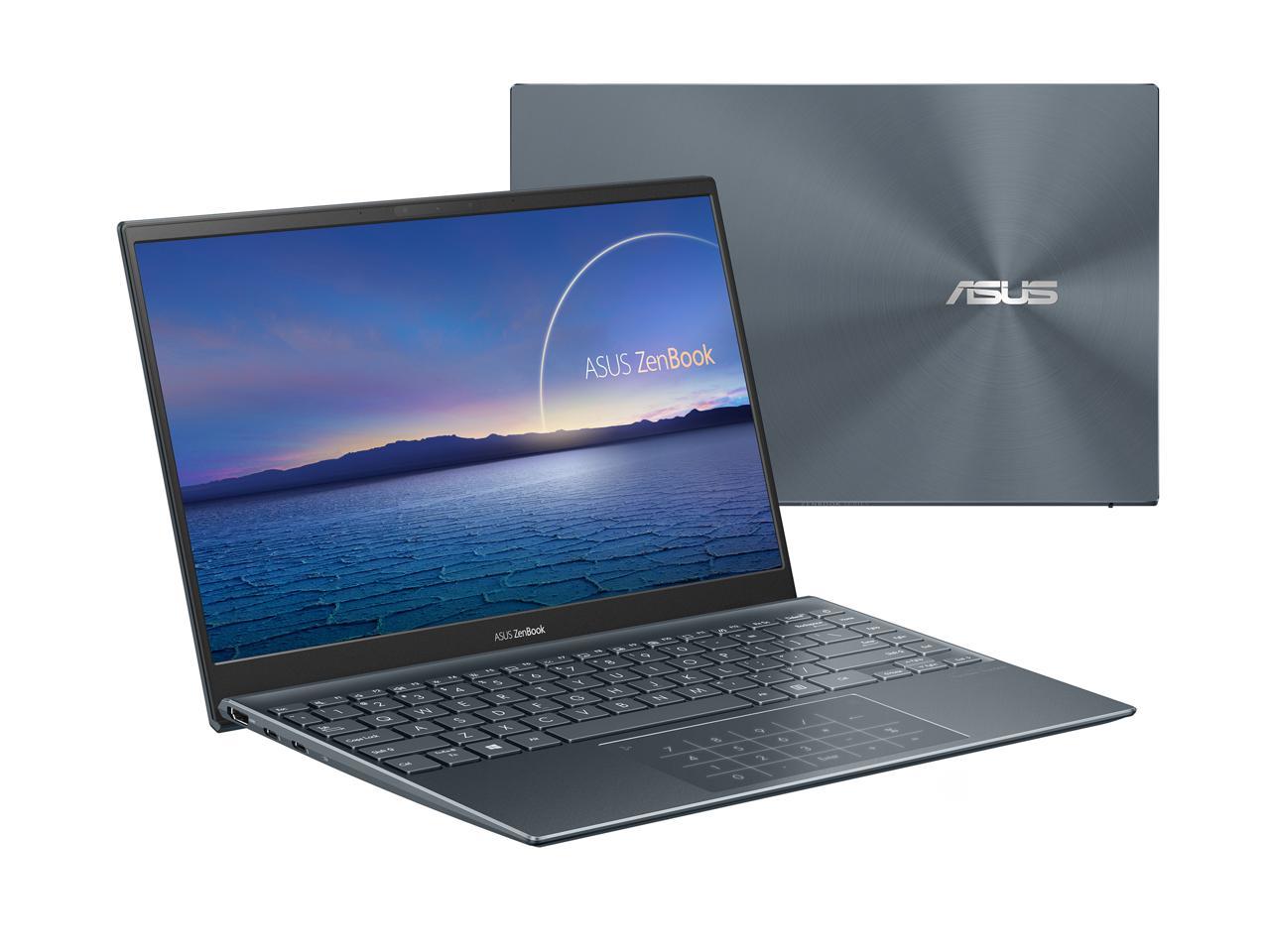 ASUS ZenBook 14 Ultra-Slim Laptop 14" Full HD NanoEdge Bezel Display, Intel Core i7-1165G7, 8 GB RAM, 512 GB PCIe SSD, NumberPad, Thunderbolt 4, Windows 10 Home, Pine Grey, UX425EA-EH71