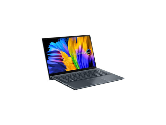 ASUS ZenBook Pro 15 OLED Laptop 15.6" FHD Touch Display, AMD Ryzen 9 5900HX CPU, NVIDIA GeForce RTX 3050 Ti GPU, 16GB RAM, 1TB PCIe SSD, Windows 11 Pro, Pine Grey, UM535QE-XH91T
