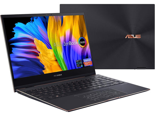 ASUS ZenBook Flip S13 OLED Ultra Slim Laptop, 13.3" 4K Touch, Intel Evo Platform Core i7-1165G7 CPU, 16GB RAM, 1TB SSD, Thunderbolt4, TPM, Win10 Pro, AI Noise-cancellation, Jade Black, UX371EA-XB76T