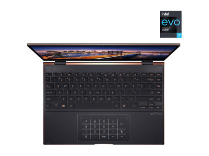 ASUS ZenBook Flip S13 OLED Ultra Slim Laptop, 13.3" 4K Touch, Intel Evo Platform Core i7-1165G7 CPU, 16GB RAM, 1TB SSD, Thunderbolt4, TPM, Win10 Pro, AI Noise-cancellation, Jade Black, UX371EA-XB76T