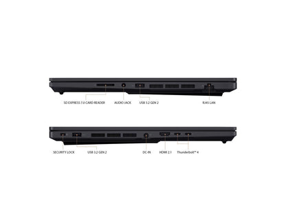 ASUS ProArt StudioBook 16 OLED Laptop, 16" 3840x2400 OLED Display, Intel Core i7-12700H, 16GB DDR5 SO-DIMM x2, 1TB + 1TB M.2 NVMe PCIe 4.0 Performance SSD, NVIDIA GeForce RTX 3080 Ti, Windows 11 Home, H7600ZX-DB79, Mineral Black