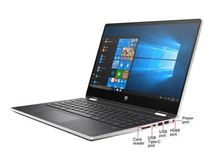 HP Pavilion x360 14-dh2075nr Intel Core i5 10th Gen 1035G1 (1.00 GHz) 8 GB Memory 256 GB PCIe SSD Intel UHD Graphics 14" Touchscreen 1366 x 768 Convertible 2-in-1 Laptop Windows 10 Home 64-bit