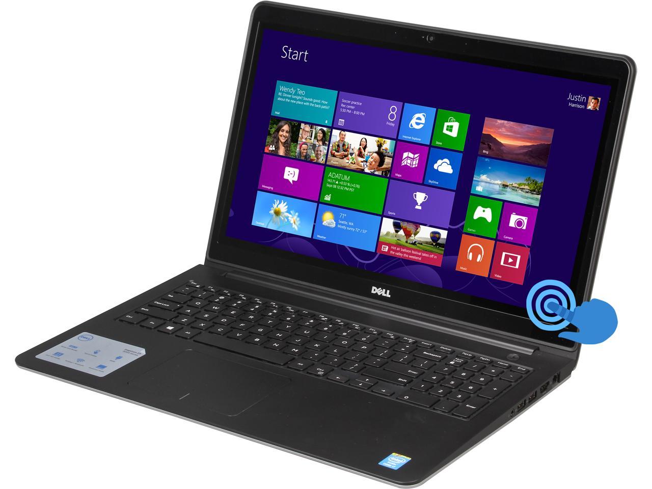 DELL Laptop Inspiron 15 i5547-12500sLV Intel Core i7 4th Gen 4510U (2.00 GHz) 16 GB Memory 1 TB HDD Intel HD Graphics 4400 15.6" Touchscreen Windows 8.1 64-Bit