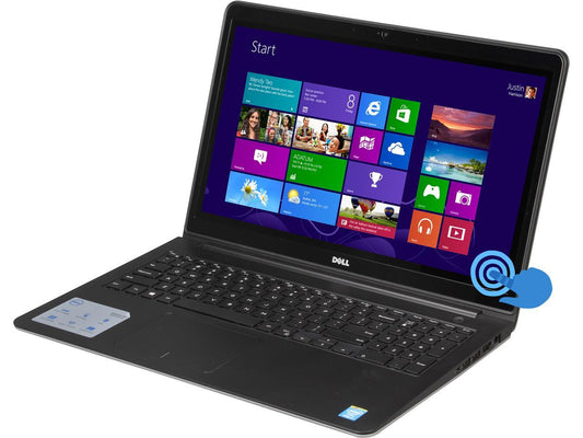 DELL Laptop Inspiron 15 i5547-12500sLV Intel Core i7 4th Gen 4510U (2.00 GHz) 16 GB Memory 1 TB HDD Intel HD Graphics 4400 15.6" Touchscreen Windows 8.1 64-Bit
