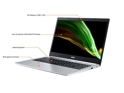 Acer Laptop Aspire 5 AMD Ryzen 7 5000 Series 5700U (1.80GHz) 16GB Memory 512 GB NVMe SSD AMD Radeon Graphics 15.6" Windows 11 Home 64-bit A515-45-R1BF