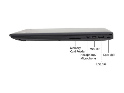 Lenovo Grade B Laptop X1 Carbon Intel Core i5 5th Gen 5300U (2.30 GHz) 8 GB Memory 256 GB SSD Intel HD Graphics 5500 14.0" Windows 10 Pro 64-bit