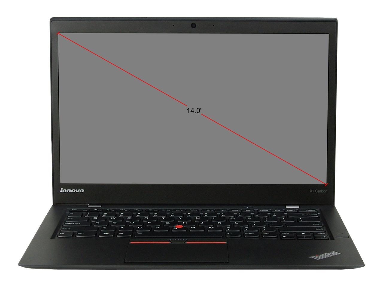 Lenovo Laptop X1 Carbon Intel Core i5 5th Gen 5300U (2.30 GHz) 8 GB Memory 512 SSD 14.0" Windows 10