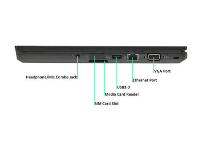 Lenovo Grade A Laptop T440S Intel Core i7 4th Gen 4600U (2.10 GHz) 8 GB Memory 256 GB SSD 14.0" Windows 10 Pro 64-Bit