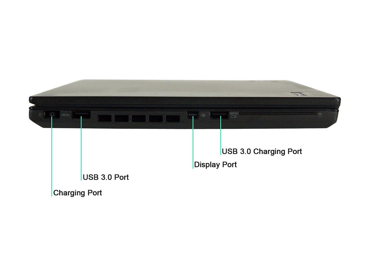 Lenovo Grade A Laptop T450 Intel Core i5 5th Gen 5300U (2.30 GHz) 8 GB Memory 500 GB SSD 14.0" Windows 10 Pro 64-Bit