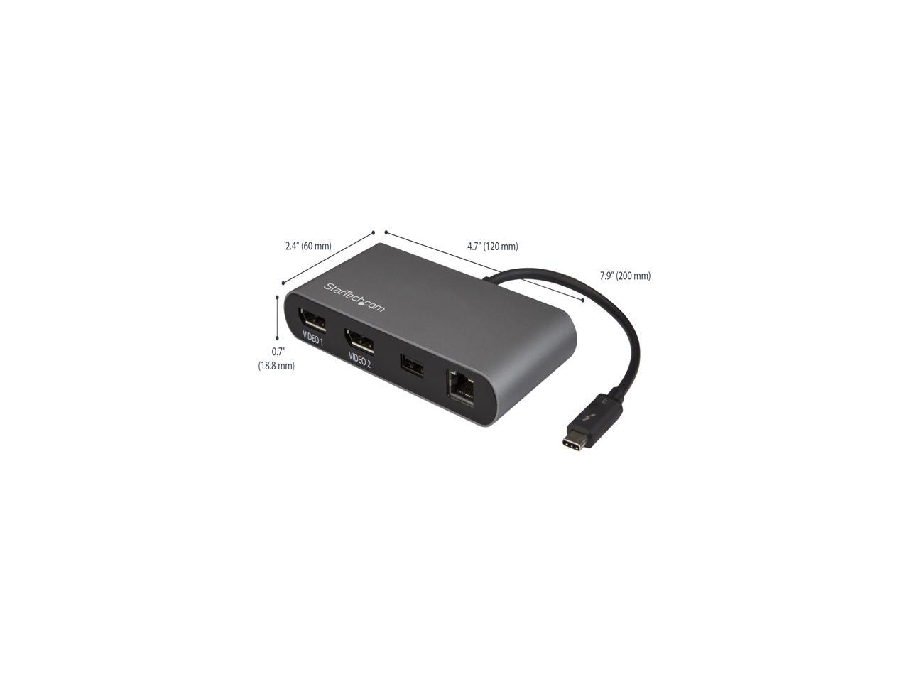 StarTech.com TB3DKM2DP Mini Dual 4K Monitor Thunderbolt 3 Dock with DisplayPort - Mac & Windows (TB3DKM2DisplayPort)